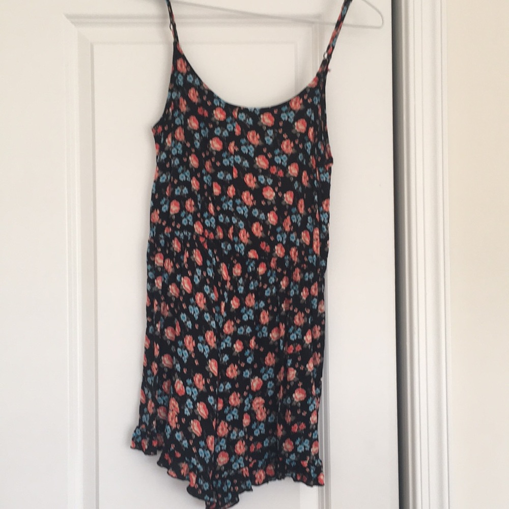 Black floral romper